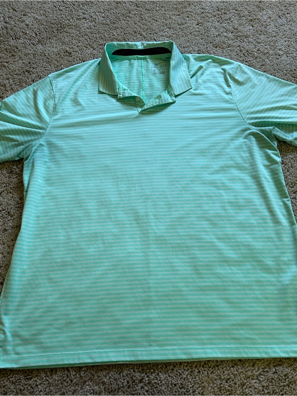 Nike Men's Mint Green Striped Golf Polo